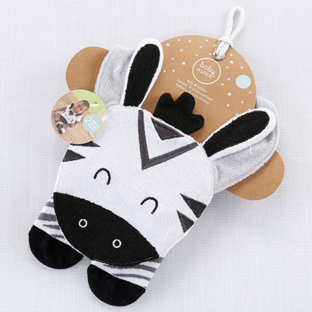 Zebra bib & bootie bib set
